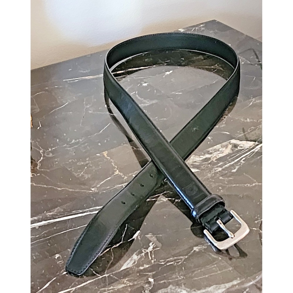 Men's Tommy Hilfiger Handcrafted Black Genuine Leather Belt Size 42